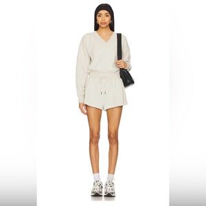 Free People Movement Intercept Romper Heather Gray Cozy Athleisure Lounge | NWT